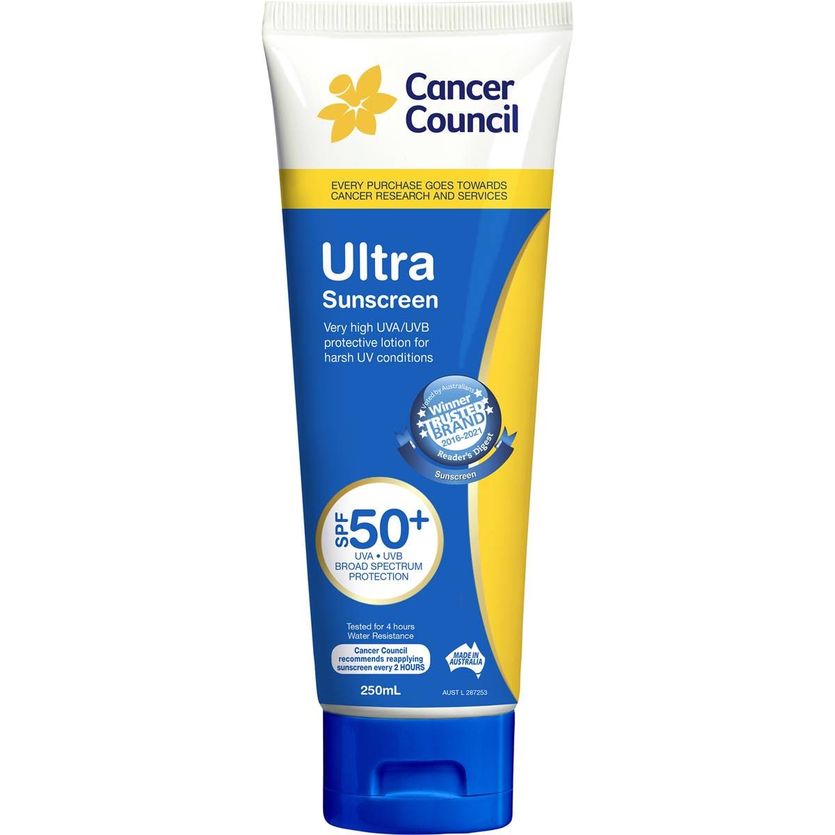 Cancer Council SPF 50+ Ultra Sunscreen Tube 250mL