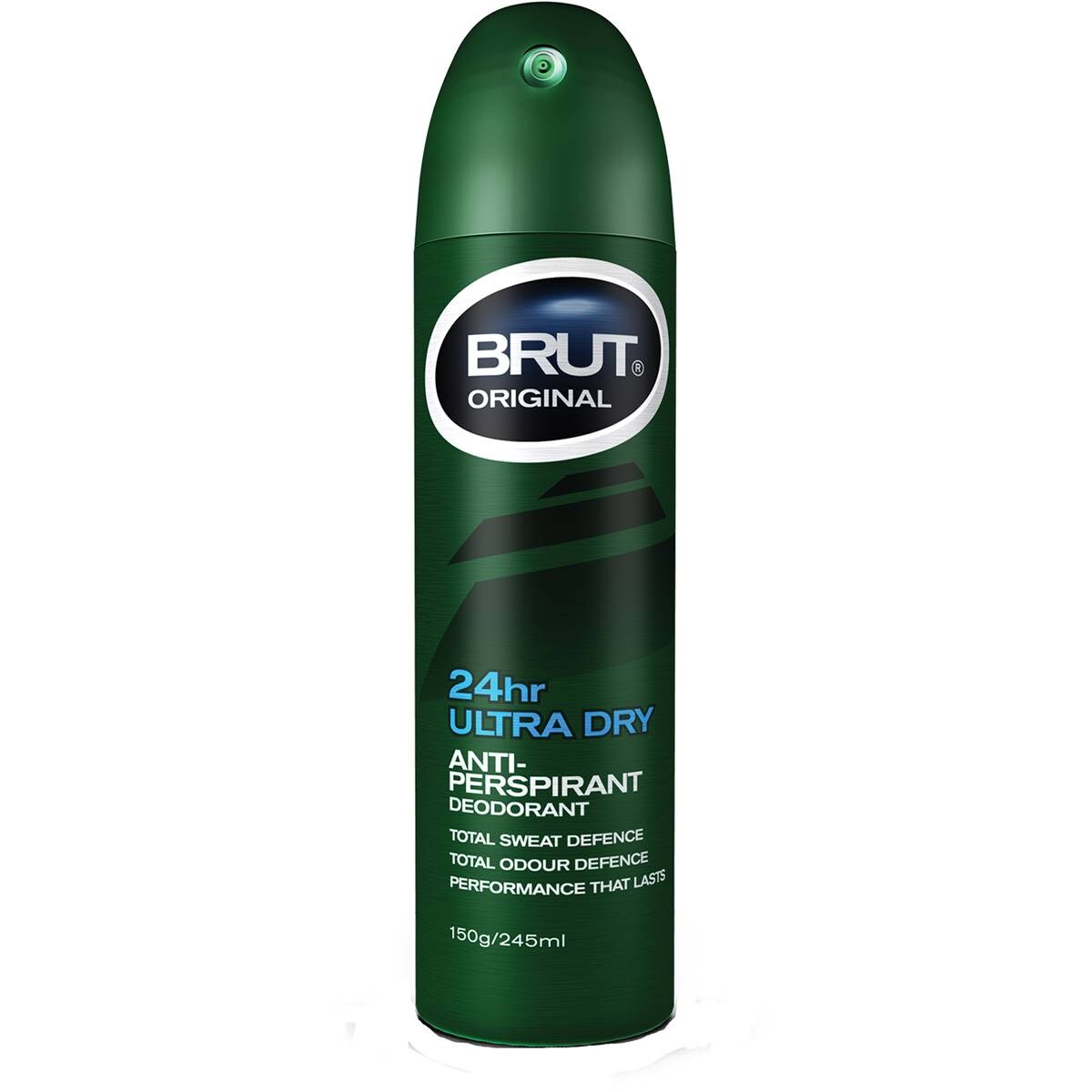 Brut Deodorant Aerosol Anti Perspirant Ultra Dry 150g Woolworths