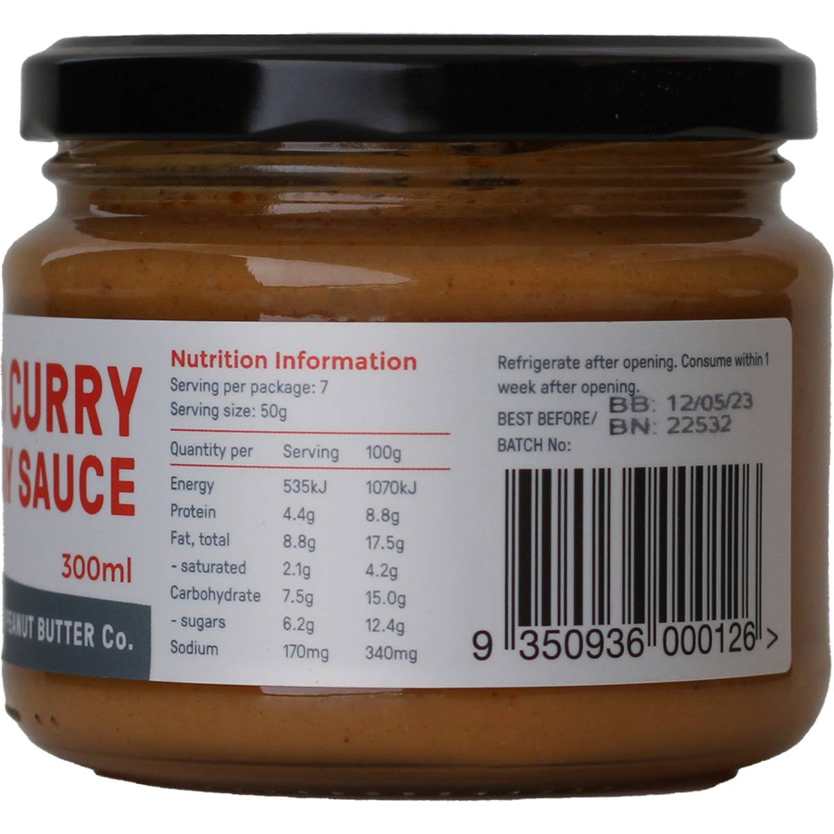 Byron Bay Peanut Butter Co. Red Curry Satay Sauce 300ml Woolworths