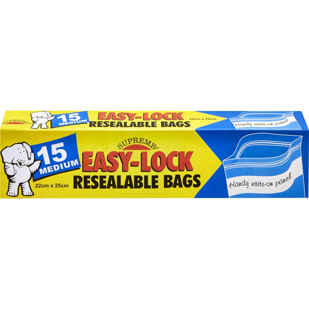 Supreme Resealable Easy Lock Bags Medium