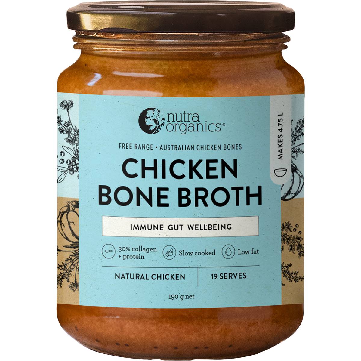 Nutra Organics Chicken Bone Broth  190g