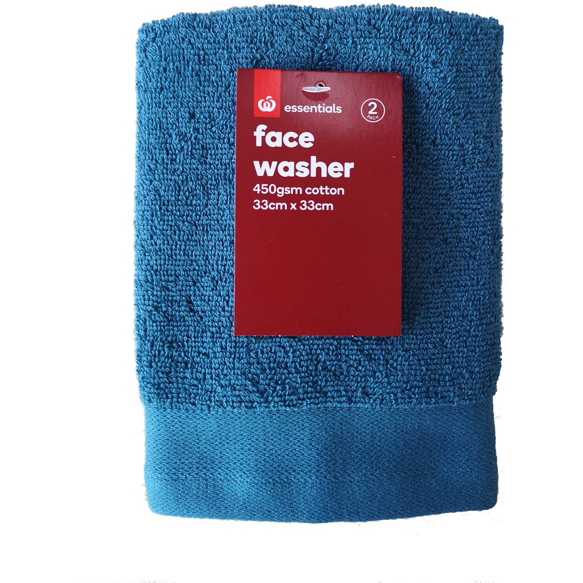 Essentials Face Washer 450gsm Cw3 2 Pack Woolworths
