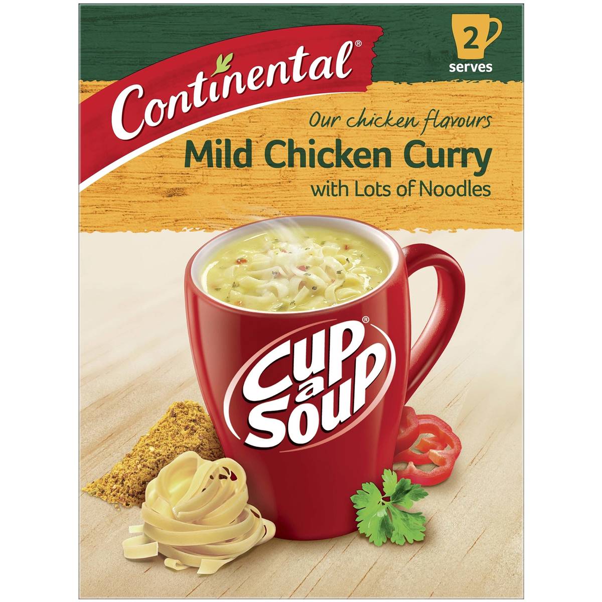Continental Cup A Soup Mild Chicken Curry With Lots Of Noodles 2pk 58g