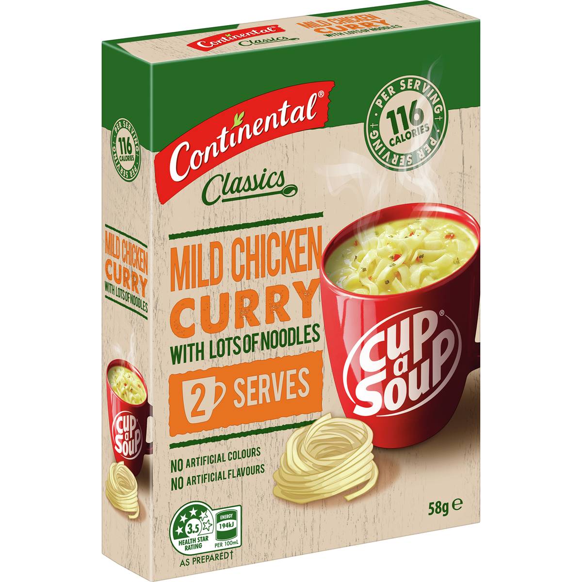 Continental Cup A Soup Mild Chicken Curry With Lots Of Noodles 2 Pack ...