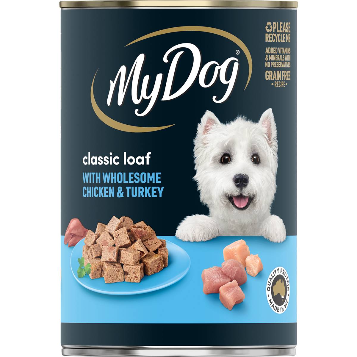 my-dog-adult-wet-dog-food-chicken-turkey-banquet-can-400g-woolworths