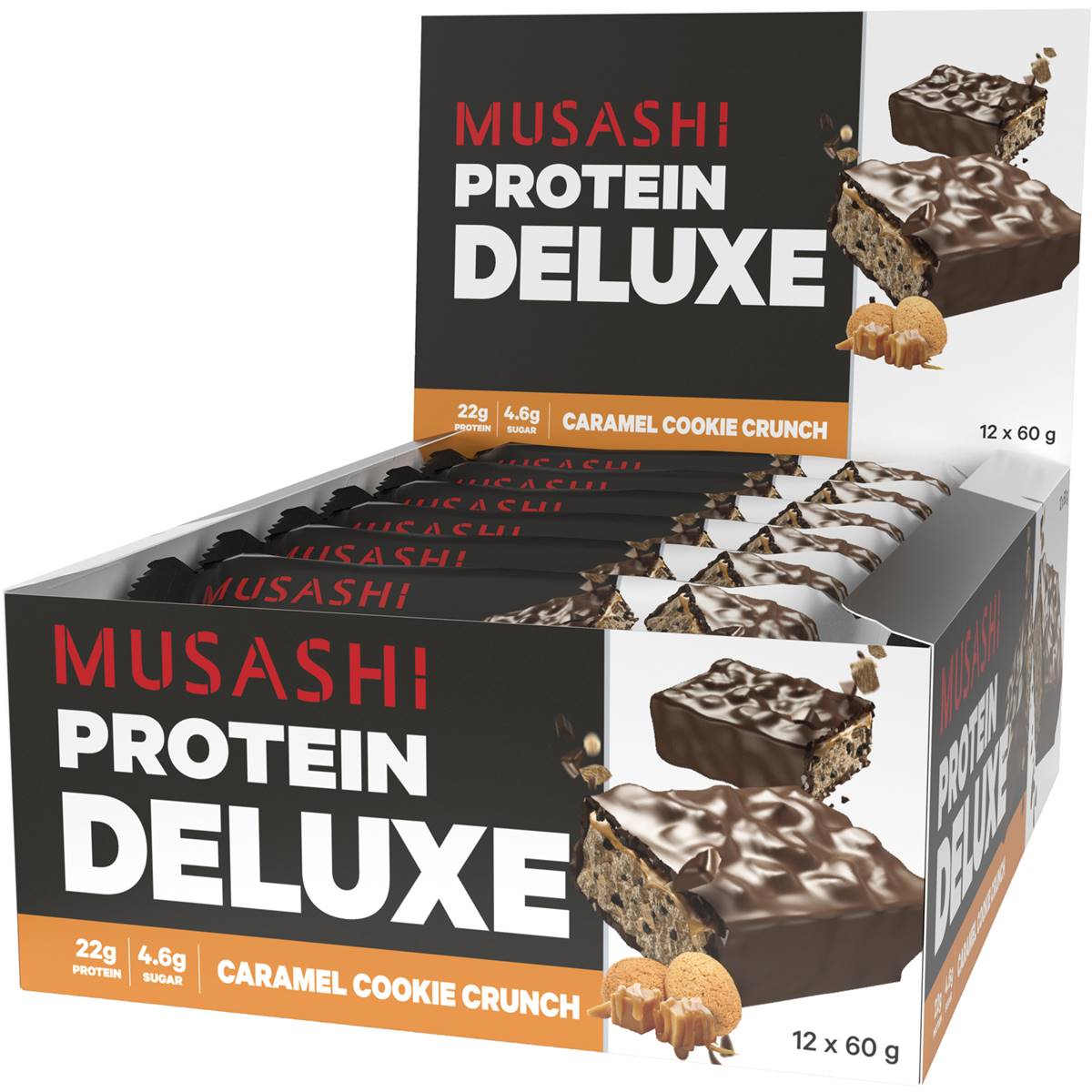 Musashi Deluxe Protein Bar Caramel Cookie Crunch, 60g Woolworths