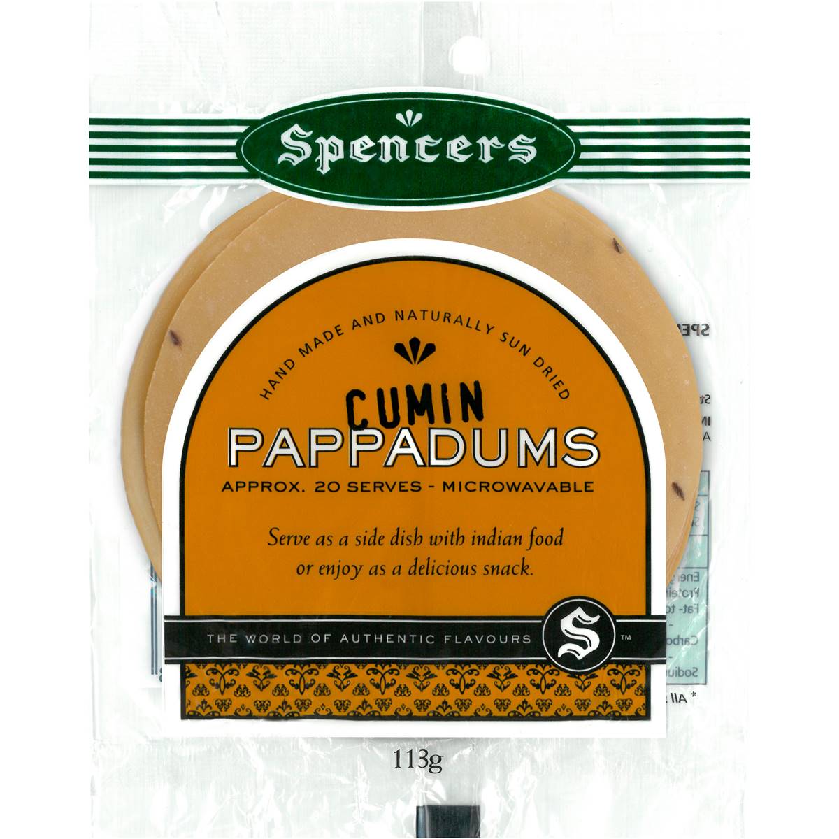 Spencers Cumin Pappadums