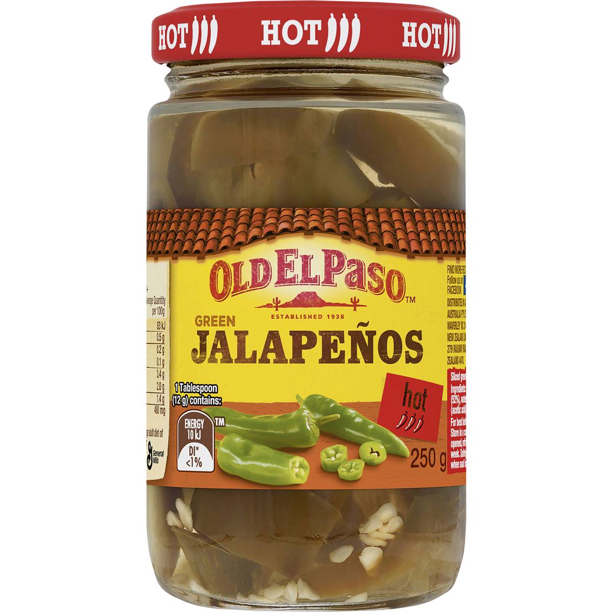 Old El Paso Mexican Green Jalapenos 250g Woolworths   015105 