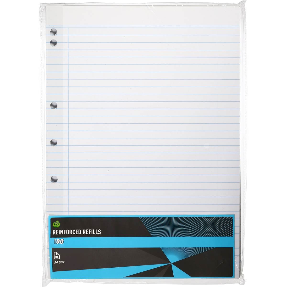 Woolworths Folder Paper A4 Reinforced Refills 100 Pack Woolworths