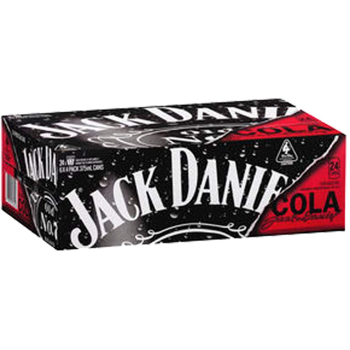 Jack Daniel's Tennessee Whiskey & Cola Cans 6x4pks 24x375ml Woolworths