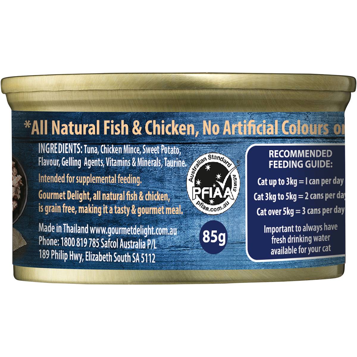 Gourmet Delight Cat Food Tuna Flakes With Chicken 85g Woolworths
