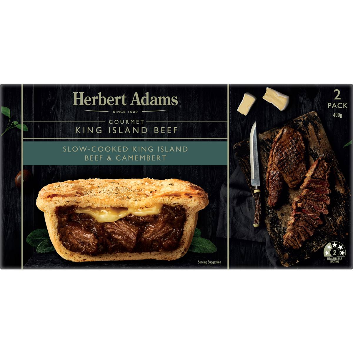 Herbert Adams Beef & Camembert Pie 2 Pack | Woolworths