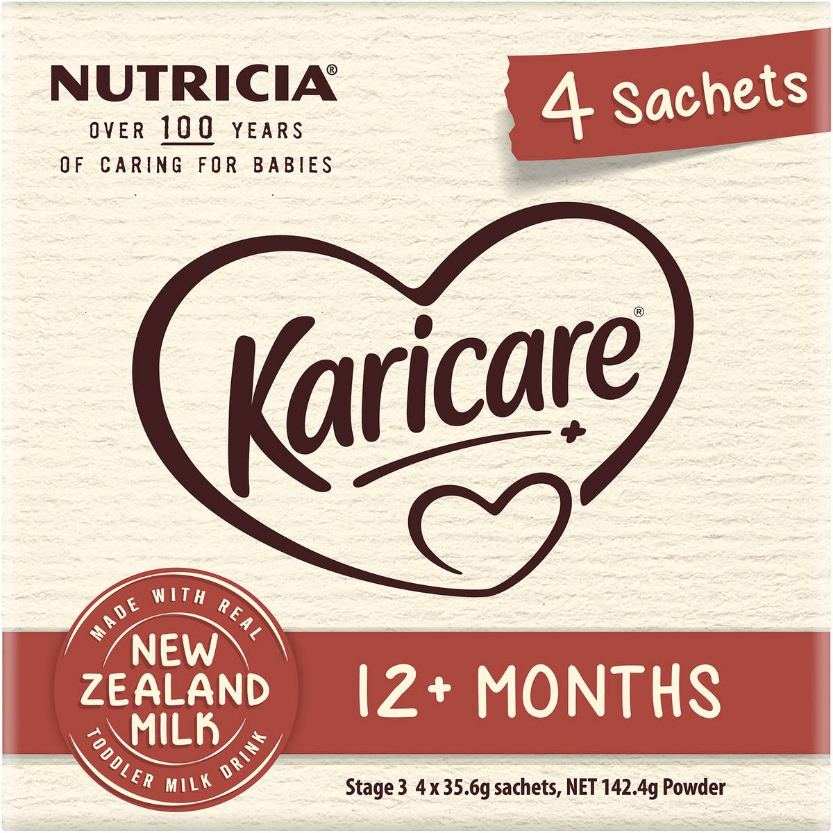 Karicare 3 Toddler Milk Drink Formula Sachets From 12+ Months 35.6g X4