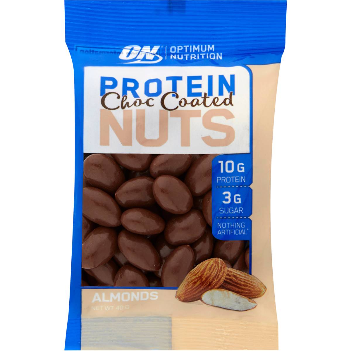 Optimum Nutrition Protein Chocolate Coated Almonds 40g Woolworths