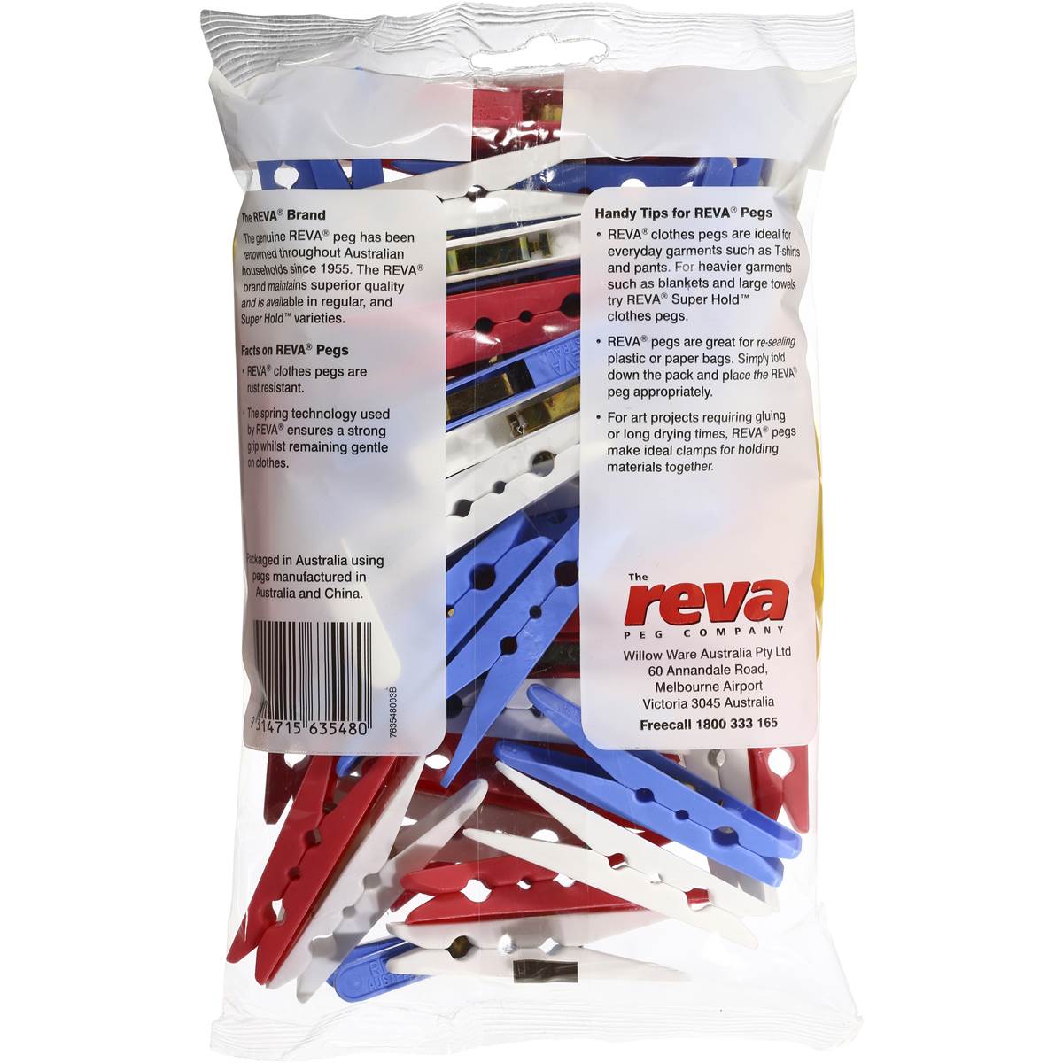 Reva Pegs Plastic 48pk Woolworths