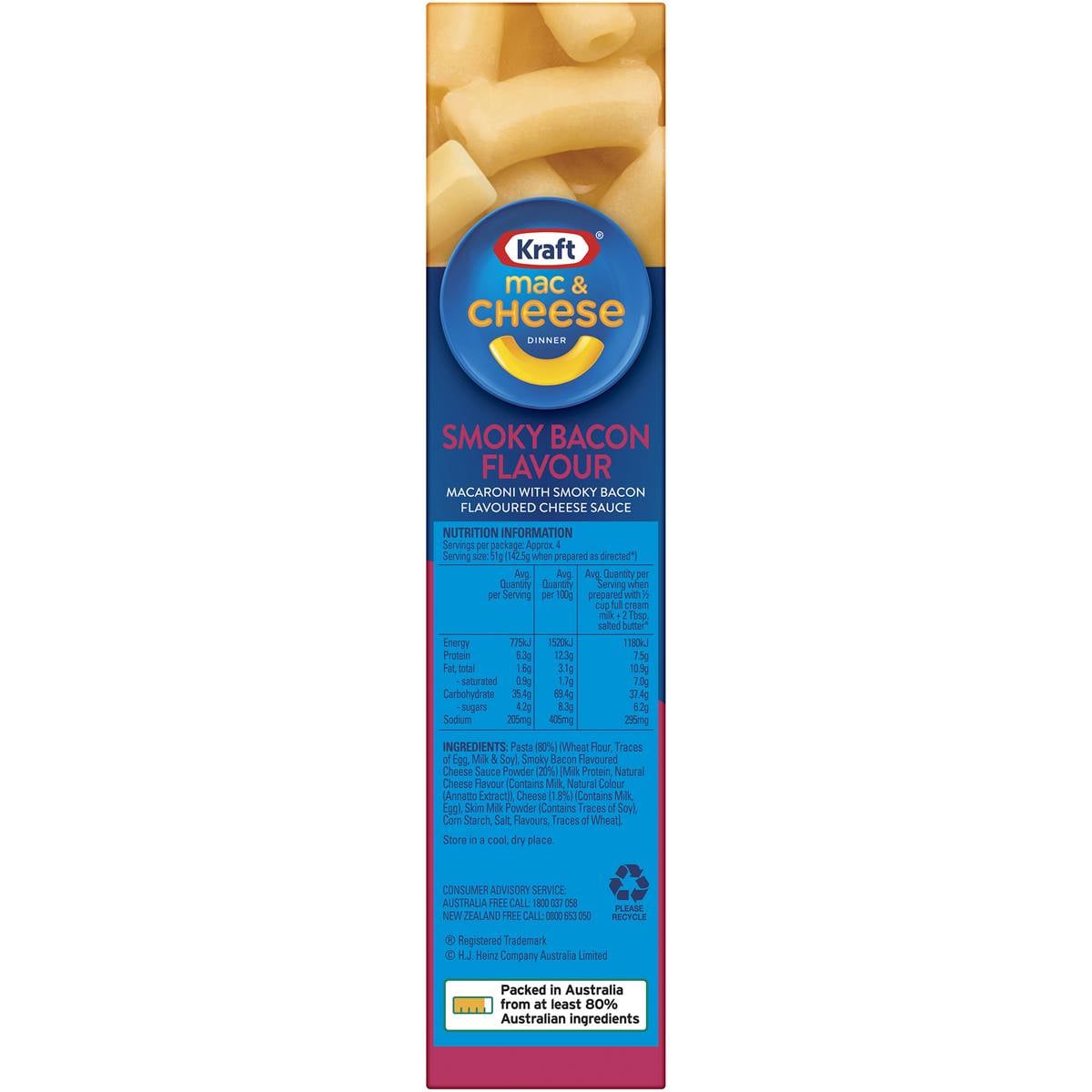 Kraft Mac & Cheese Smoky Bacon Flavour Pasta 205g Woolworths