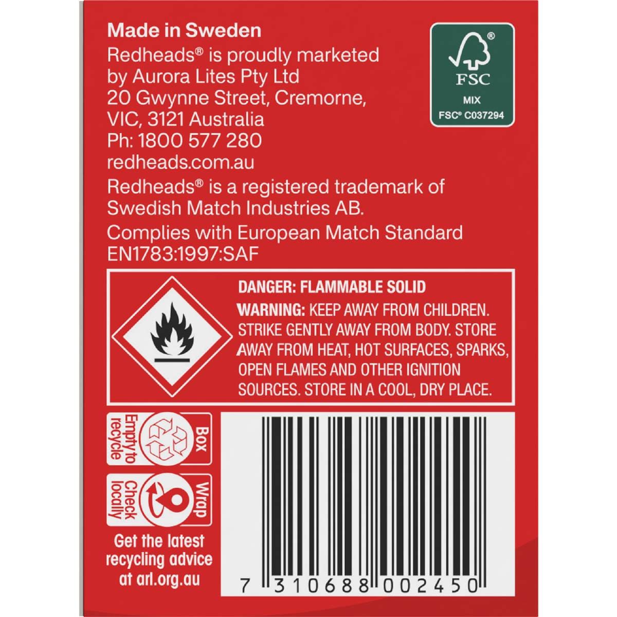 Redheads Matches Handy Pack 270pk Woolworths