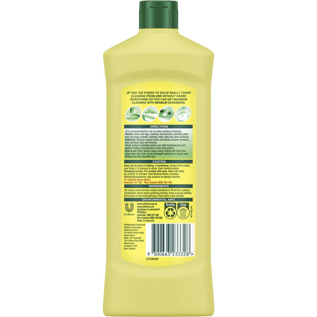 Jif Cream Cleaner Lemon 375ml Woolworths