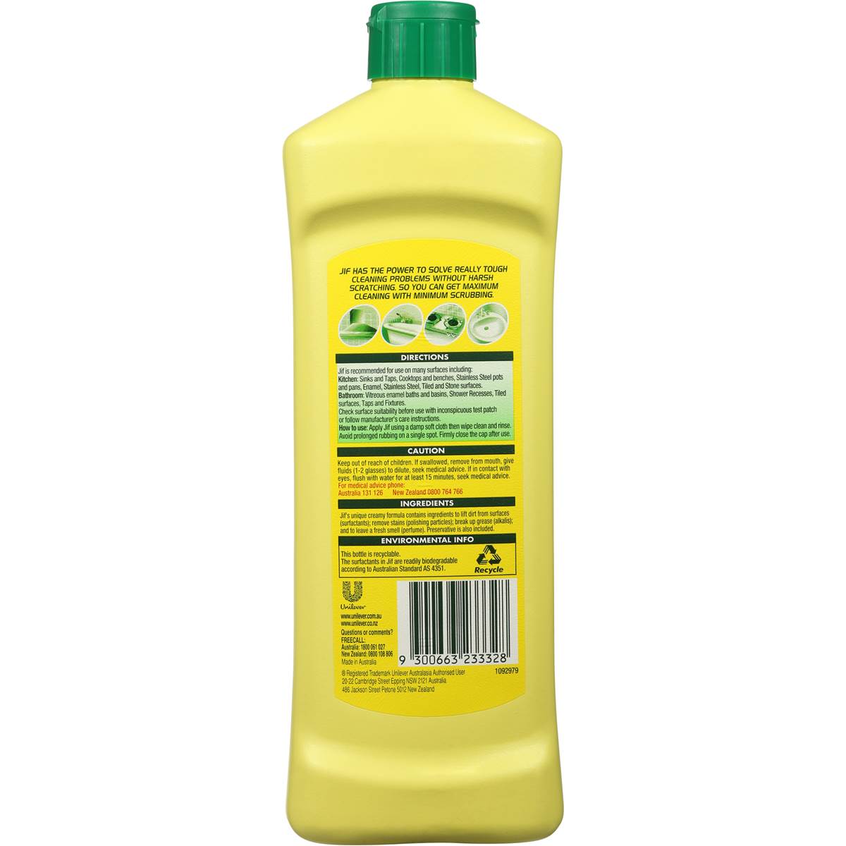 Jif Cream Cleaner Lemon 375ml Woolworths