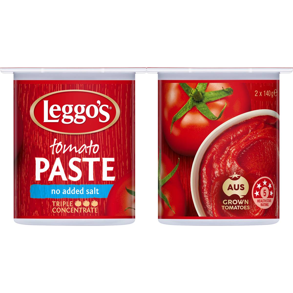 Leggo's Tomato Paste Triple Concentrate No Added Salt 140g X 2 Pack