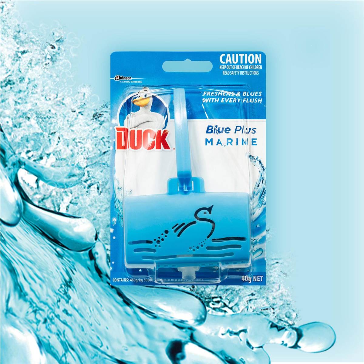 Duck Toilet Cleaner, Blue Plus Solid Toilet Rim Block 40g | Woolworths