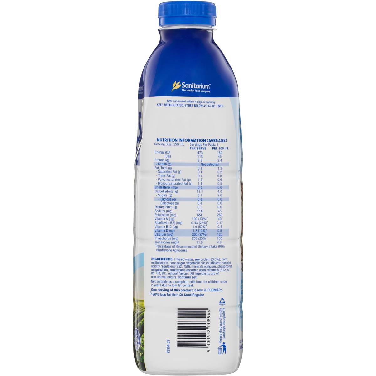 Sanitarium So Good Lite Soy Milk 1l Woolworths
