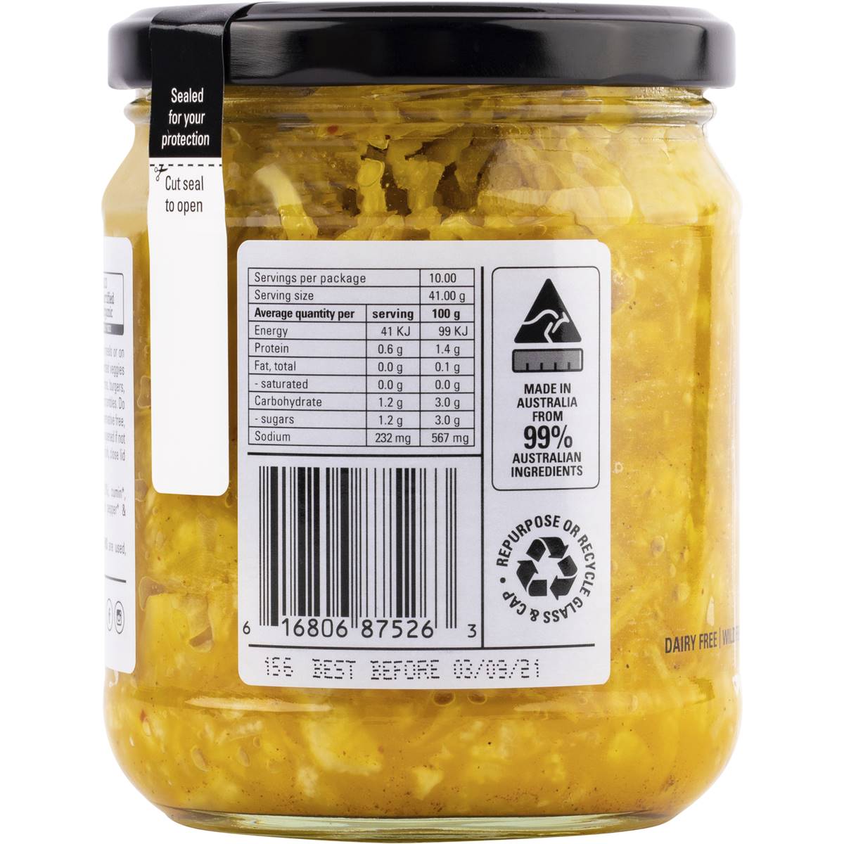 Kehoe's Organic Turmeric Sauerkraut 410g Woolworths
