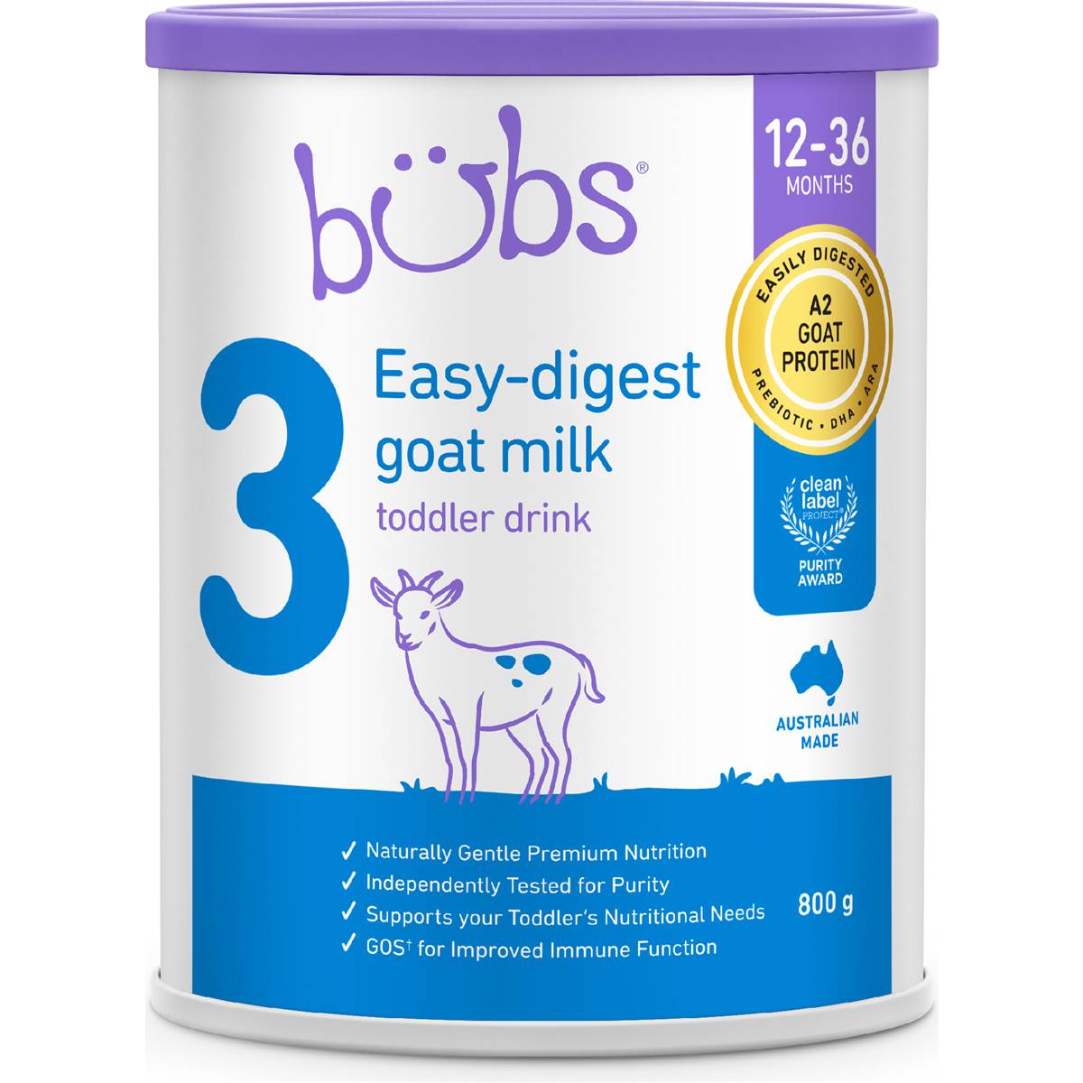 Bubs Goat Formula Stage 3 800g Woolworths