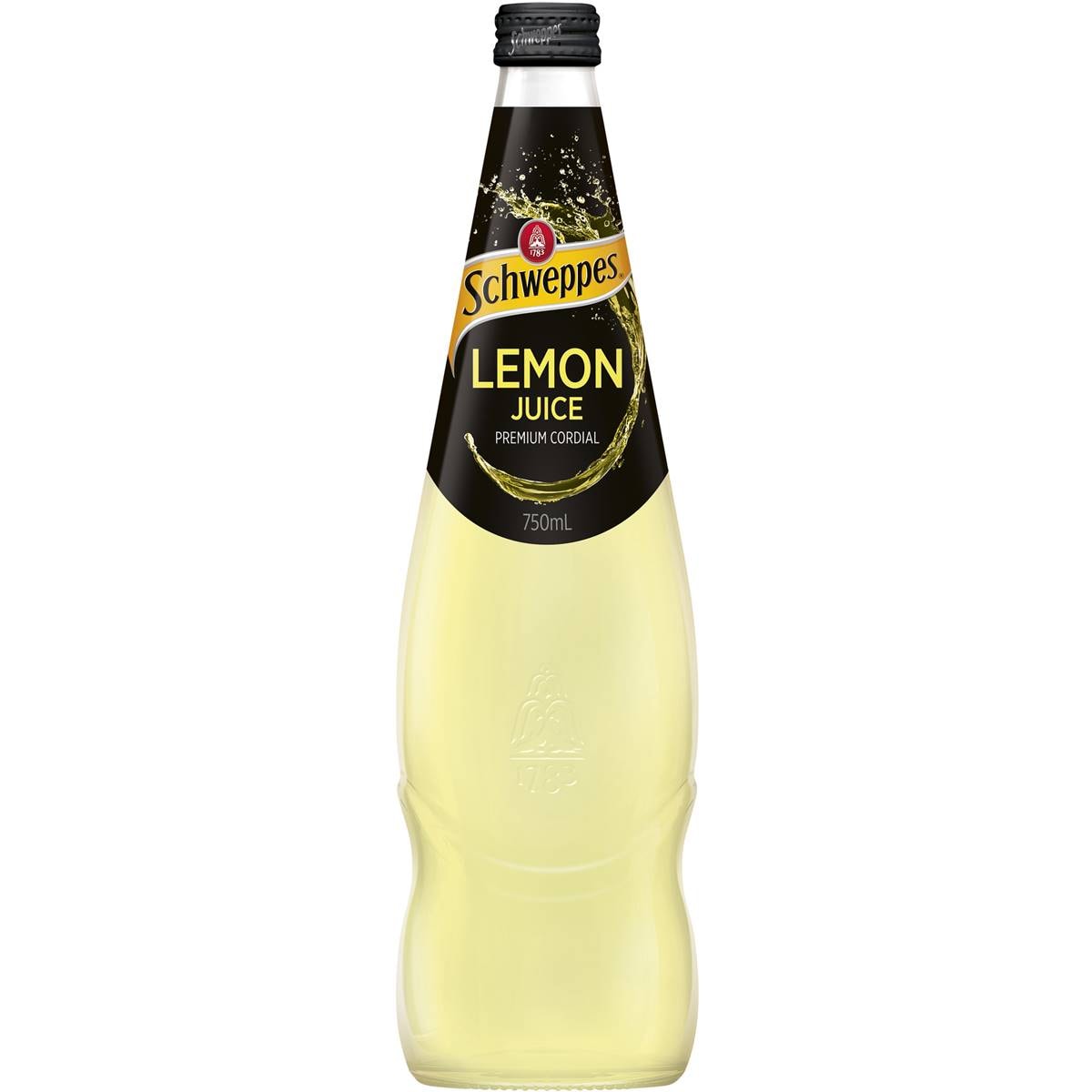 Schweppes Premium Lemon Cordial With Lemon Juice Glass Bottle 750ml