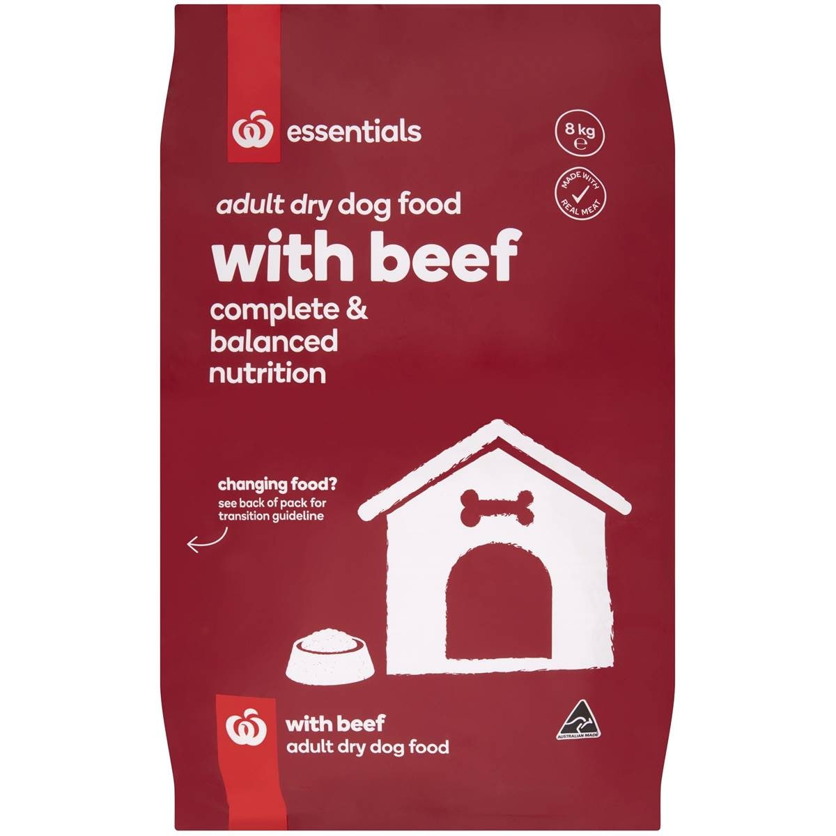 Essentials Adult Dry Dog Food Beef & Vegetables 8kg Woolworths