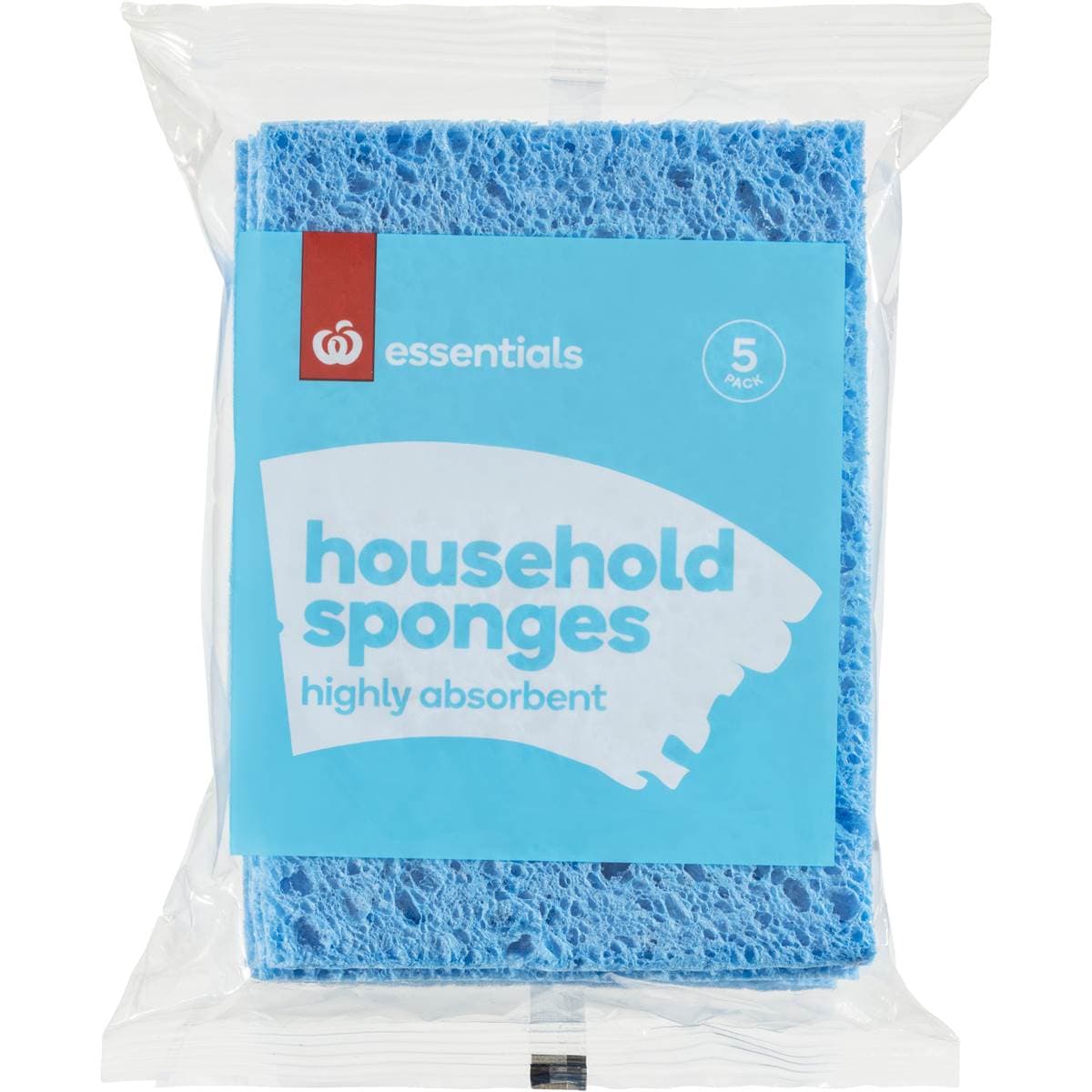 Essentials Household Sponge 5 Pack Woolworths