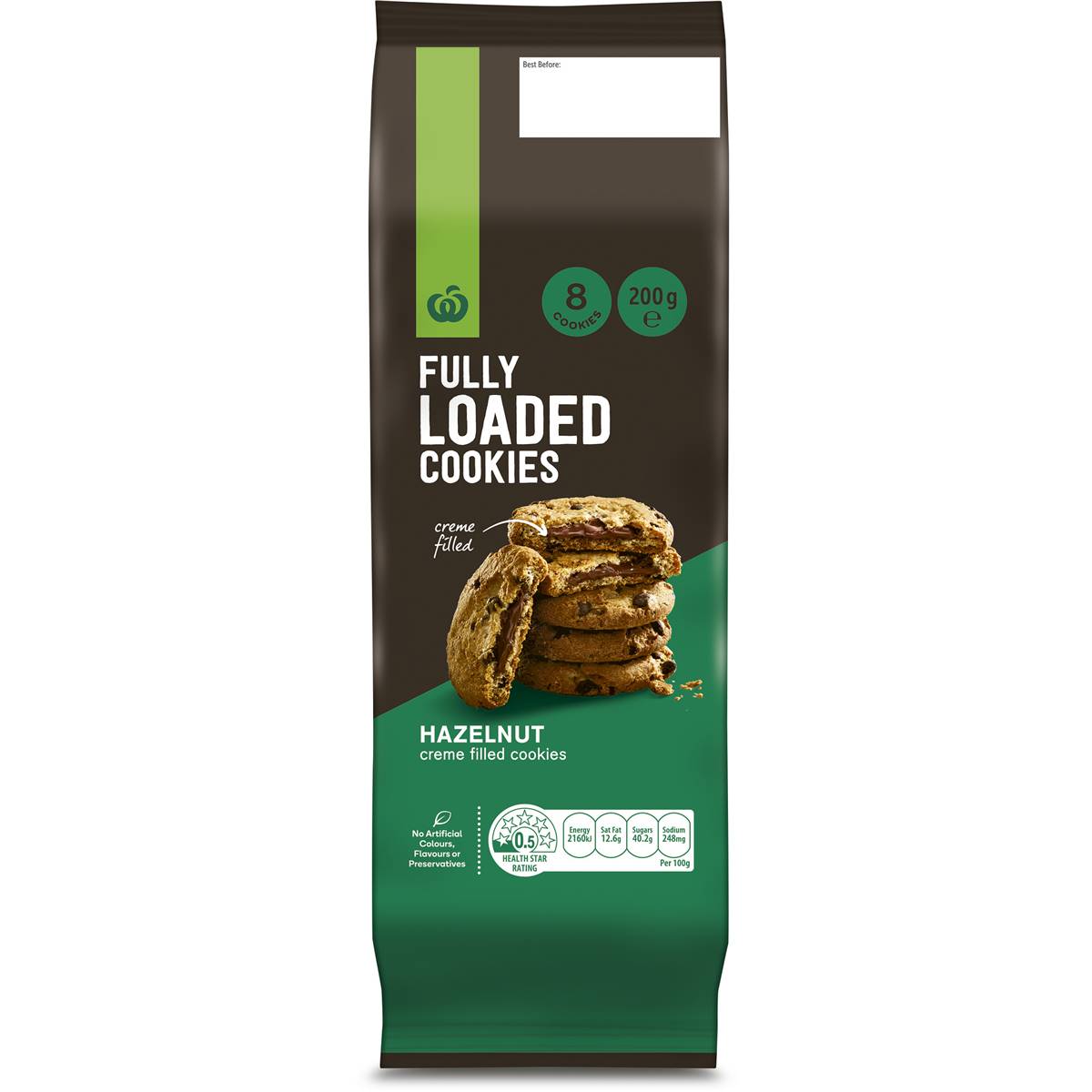 Woolworths Fully Loaded Cookies Hazelnut 200g Woolworths