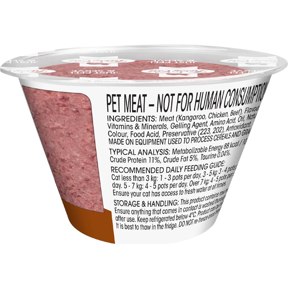 Fussy Cat Grain Free Adult Chilled Fresh Cat Food Tartare With Kangaroo