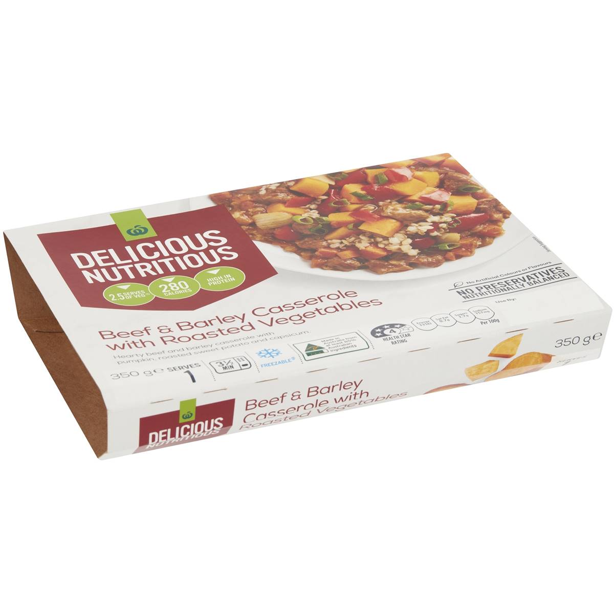 Woolworths Beef & Barley Casserole Roasted Veg Chilled Meal 350g Woolworths