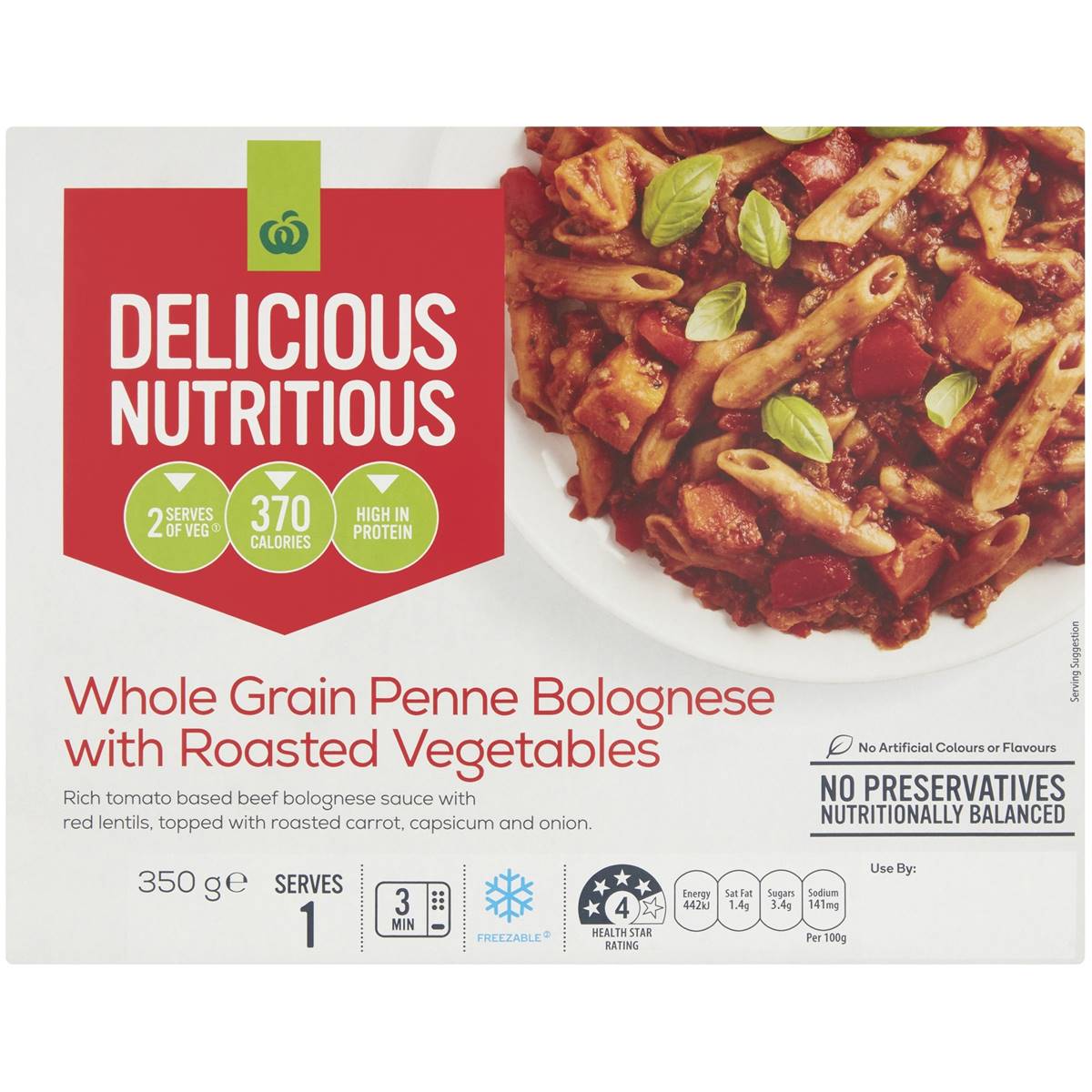 Woolworths Whole Grain Penne Bolognese With Roasted Vegetables