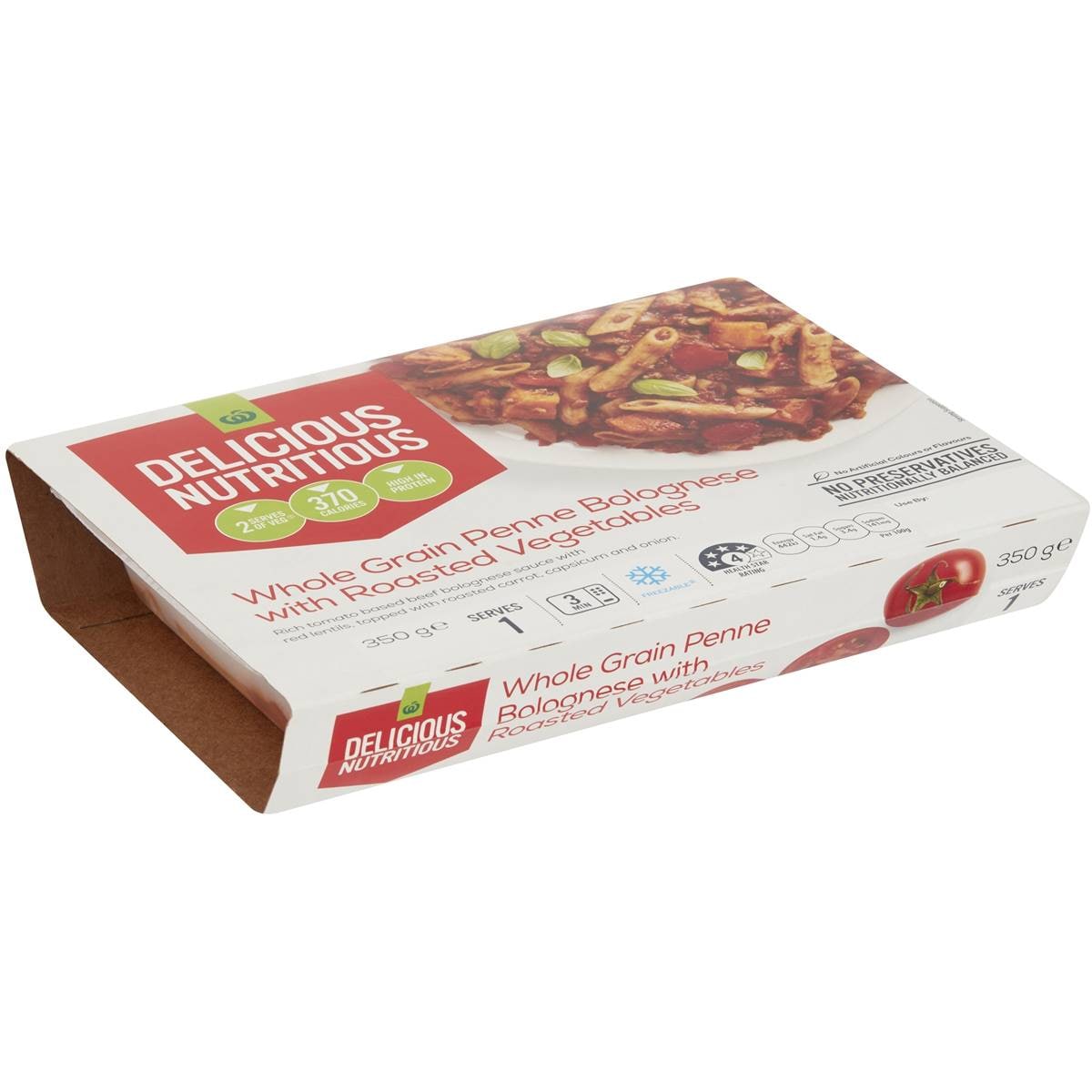 Woolworths Whole Grain Penne Bolognese With Roasted Veg Chilled Meal