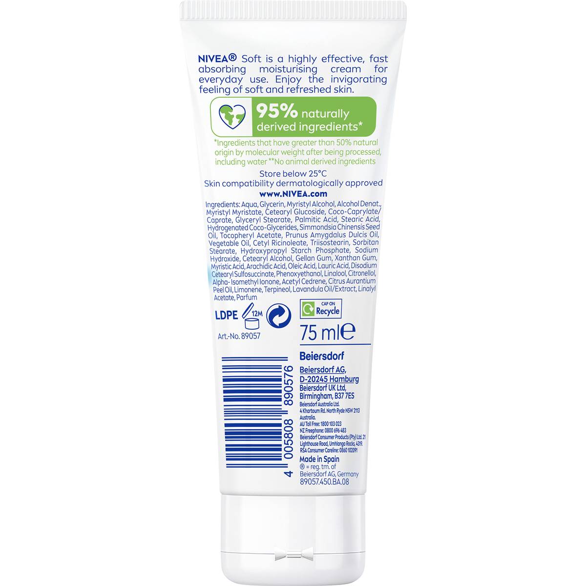 Nivea Soft Crème Infused With Jojoba Oil & Vitamin E 75ml Woolworths