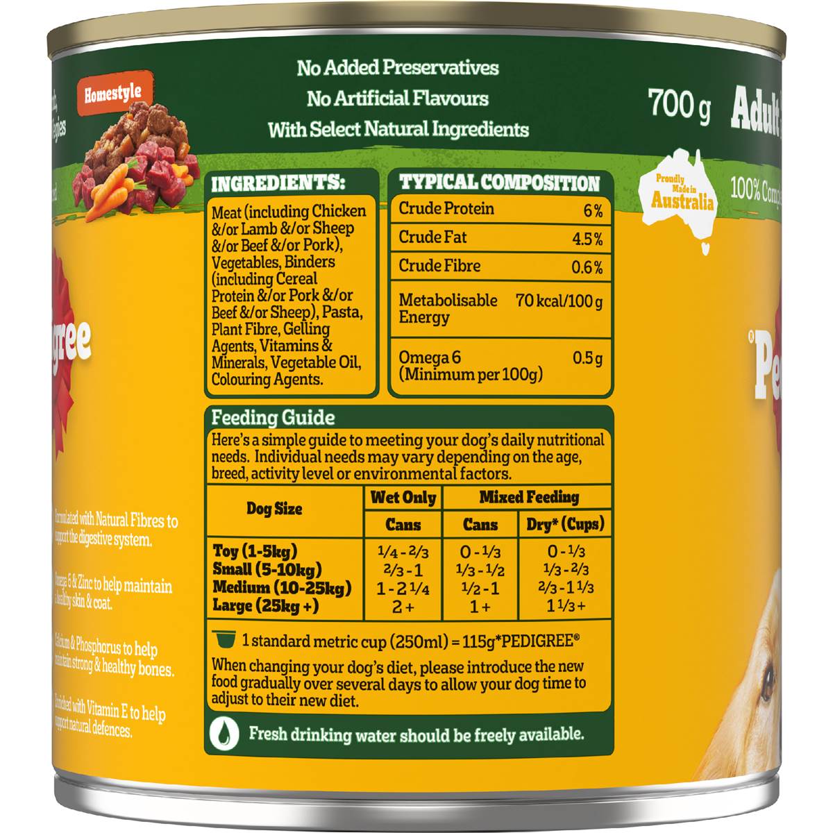 Pedigree Homestyle With Lamb Pasta Veggies Wet Dog Food Can 700g pedigree-homestyle-with-lamb-pasta-veggies-wet-dog-food-can-700g