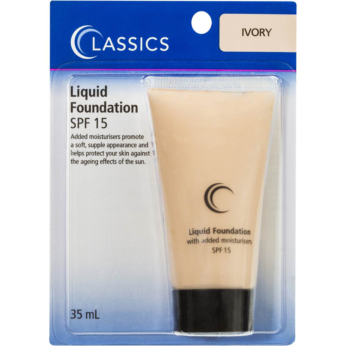 Classic Face Foundation Liquid Tottle Ivory 35ml Woolworths