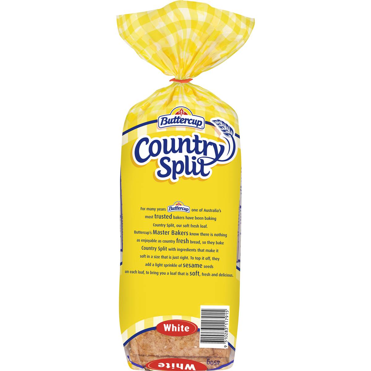 Buttercup Country Split White Bread 450g Woolworths