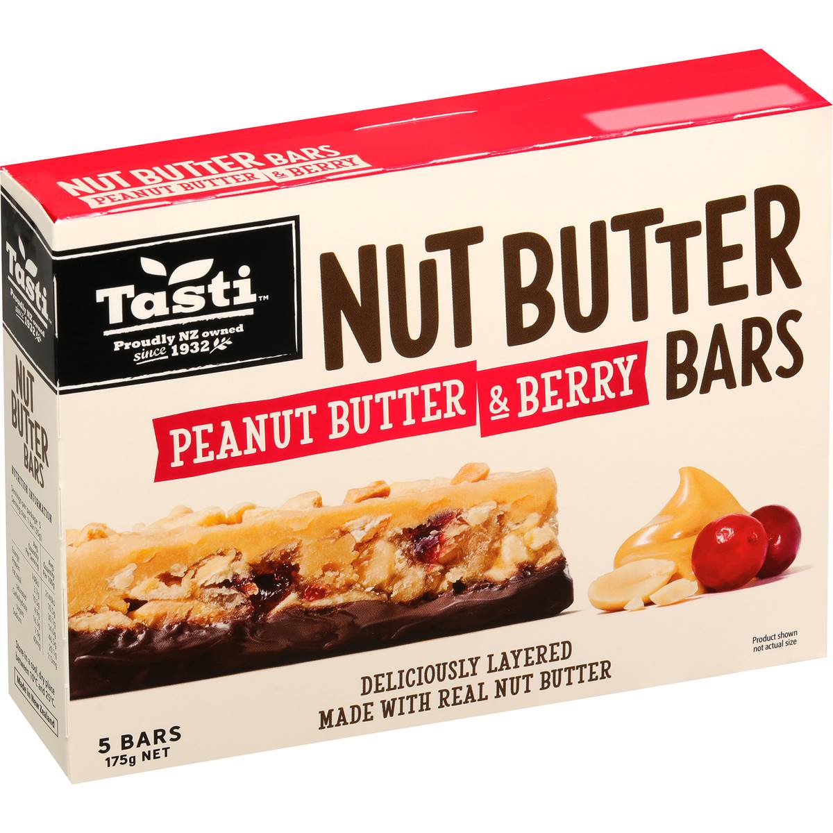 Tasti Nut Butter Bars Peanut Butter & Berry 175g Woolworths