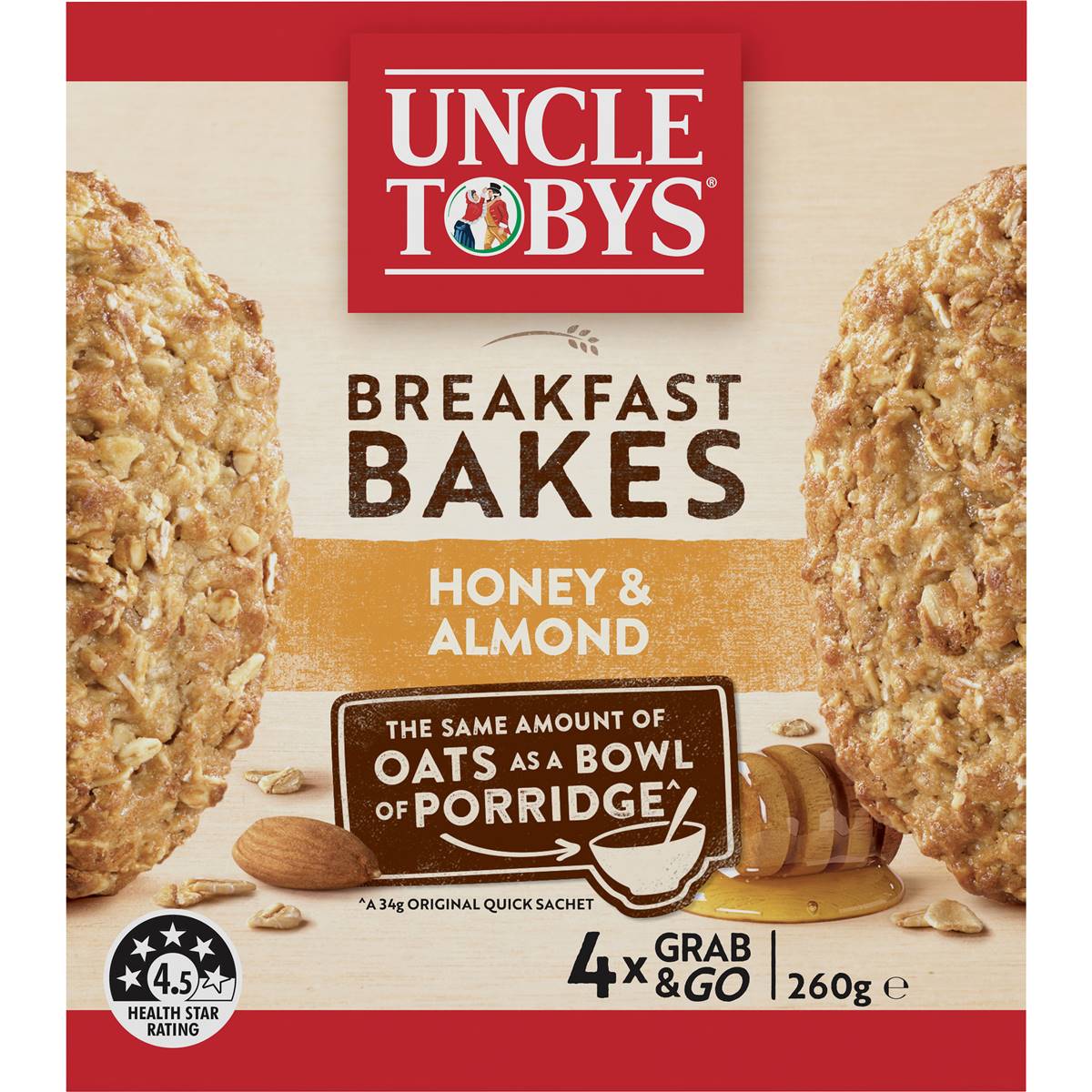 uncle-tobys-oats-breakfast-bakes-cereal-bar-honey-roasted-almond-260g