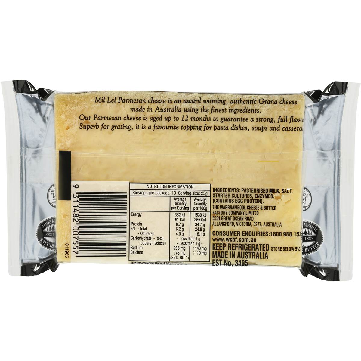 Mil Lel Parmesan Cheese 250g Woolworths