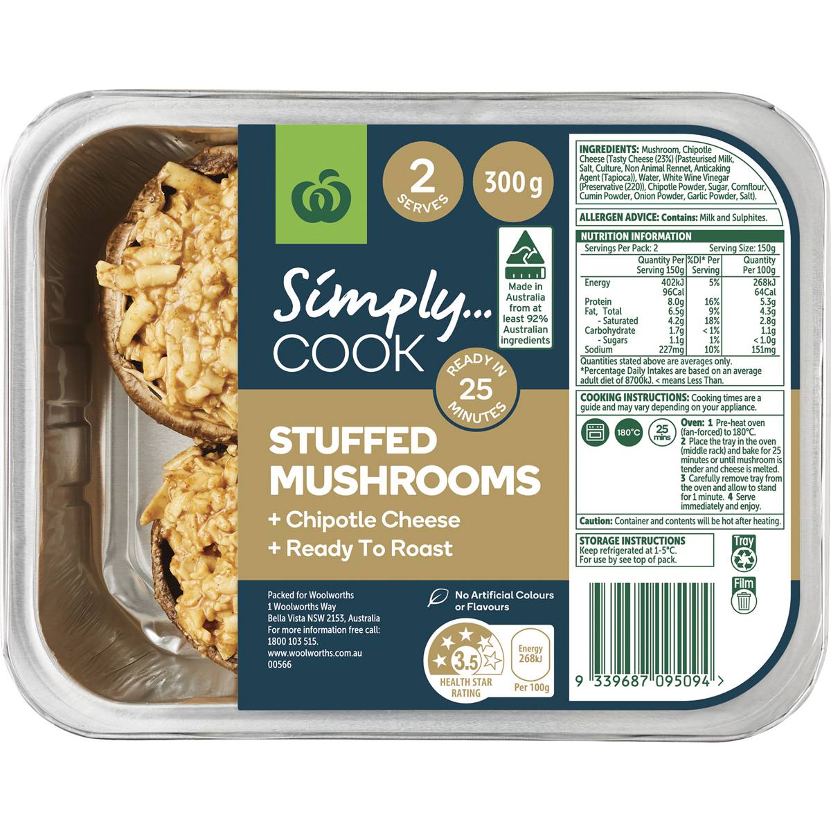 Woolworths Stuffed Mushrooms