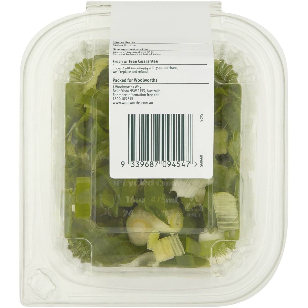 Woolworths Sliced Spring Onion 80g Woolworths