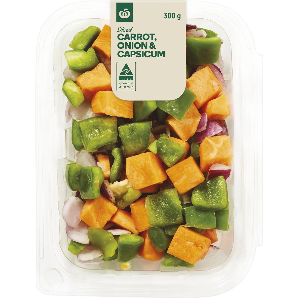 Woolworths Diced Carrot Onion & Capsicum 300g Woolworths