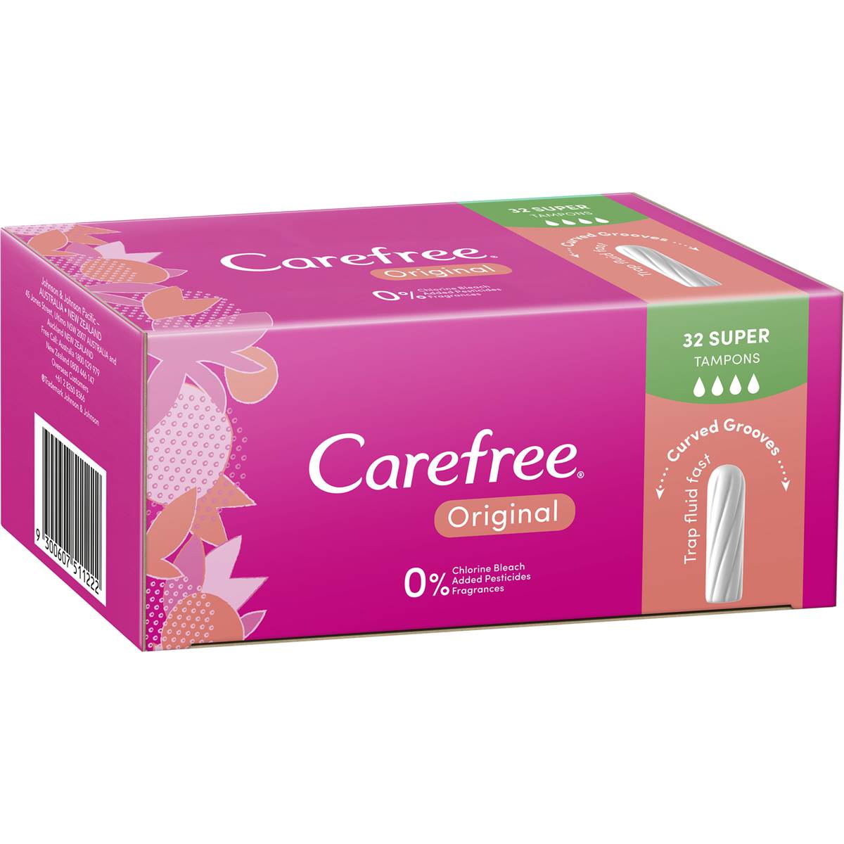 Carefree Original Tampons Super 32 Pack Woolworths