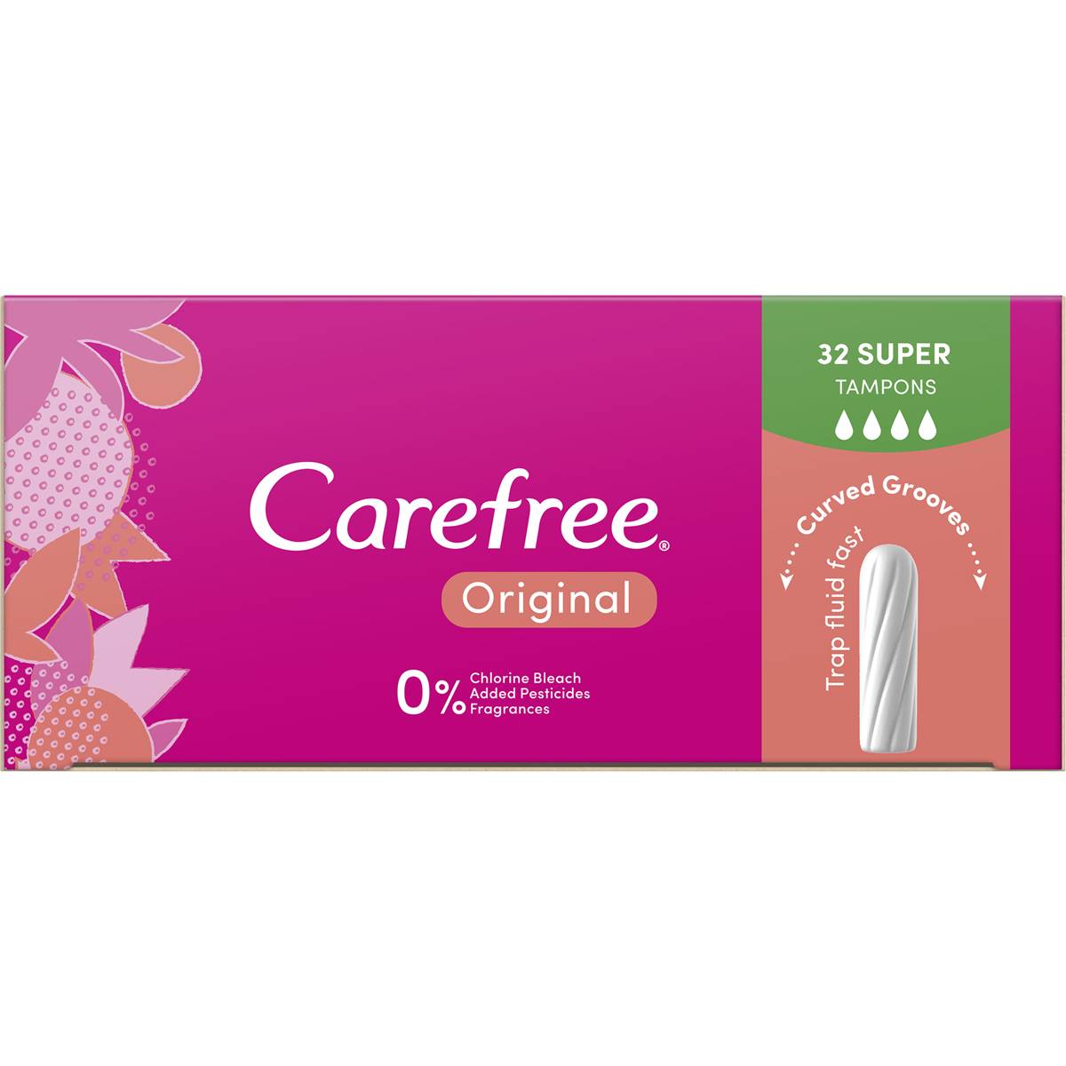 Carefree Original Tampons Super 32 Pack Woolworths