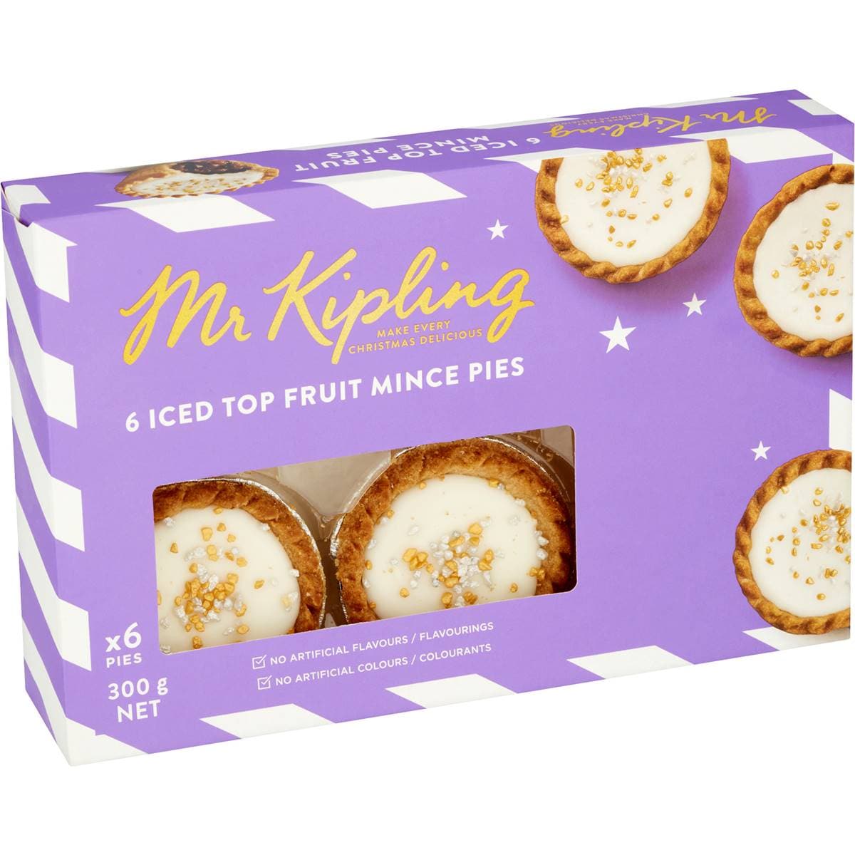Mr Kipling Iced Top Fruit Mince Pies 6 Pack Woolworths