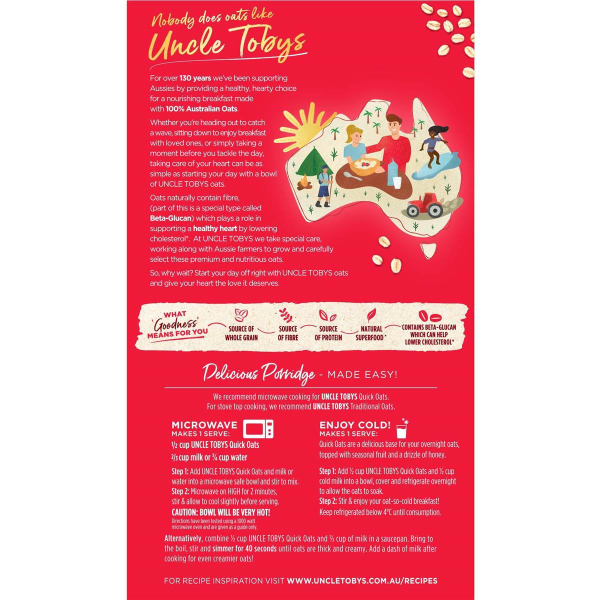 Uncle Tobys Quick Oats 500g Woolworths